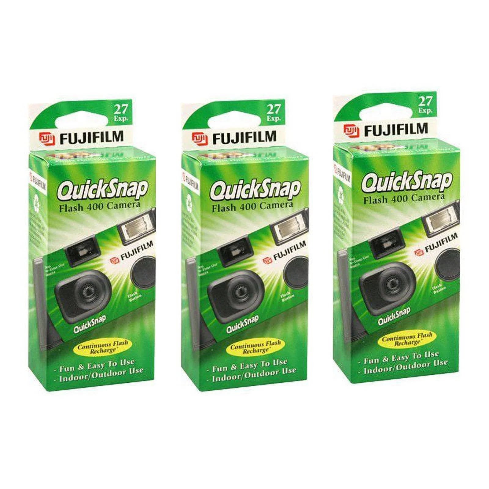 3 Fujifilm Quicksnap Flash 400 ASA Disposable Single Use