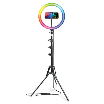 Bower 12-inch LED RGB Ring Light Studio Kit with Special Effects; Black