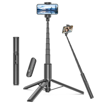 TONEOF 60in Selfie Stick Tripod for Phone 4"-7", Cellphone Travel Tripod Stand for Video Recording