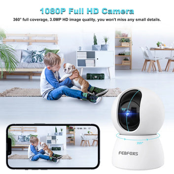 FEBFOXS 1080P Baby Monitor Security Camera for Home Security