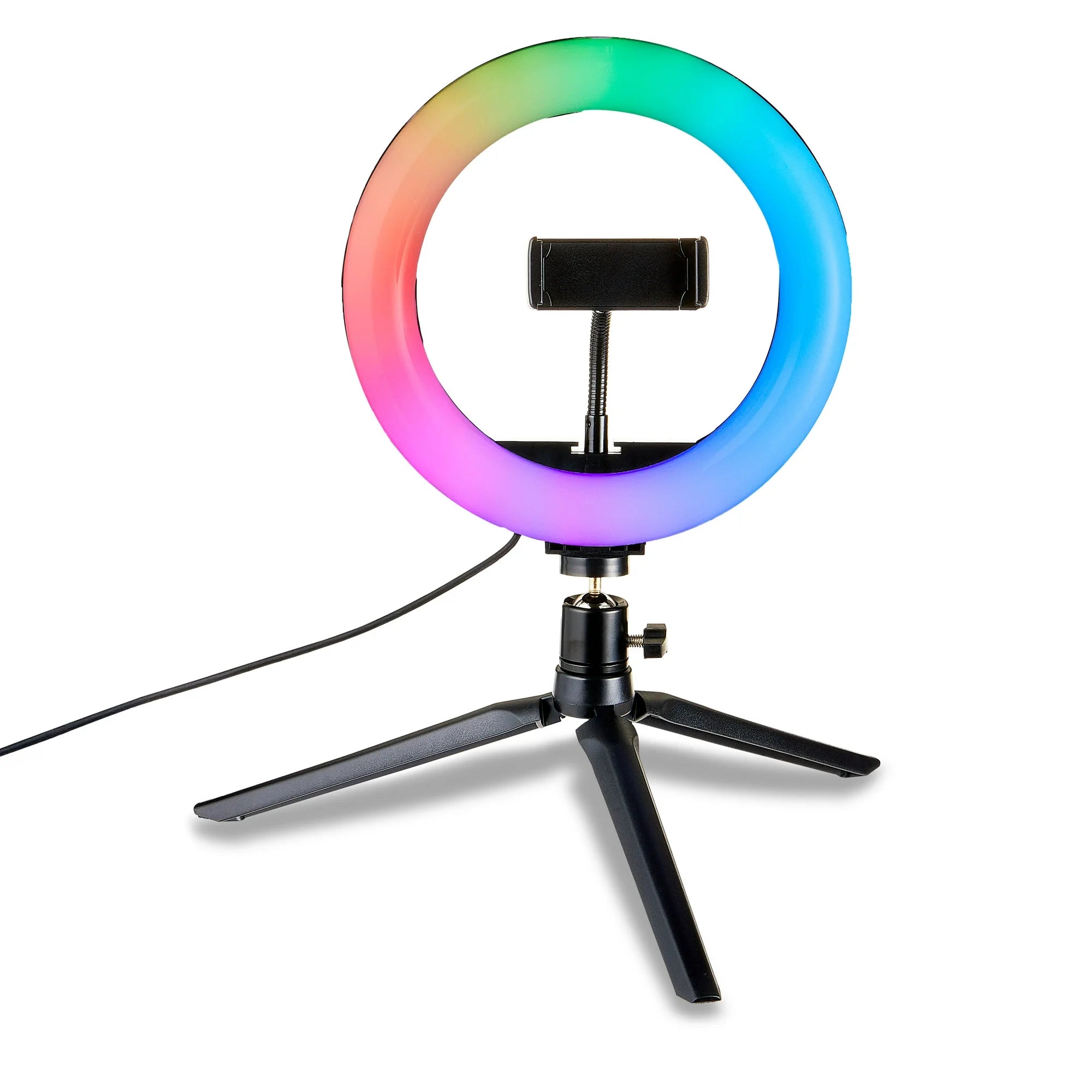 onn. 8" Tabletop RGB Ring Light with Tripod